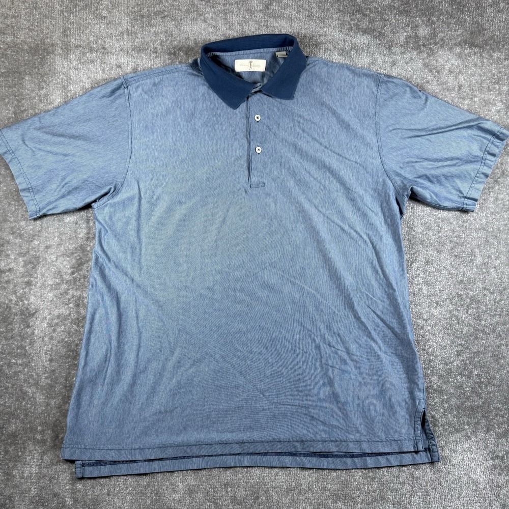 Harry Vardon Polo Shirt Men's Large Blue Short Sleeve Mercerized Golf Outdoor